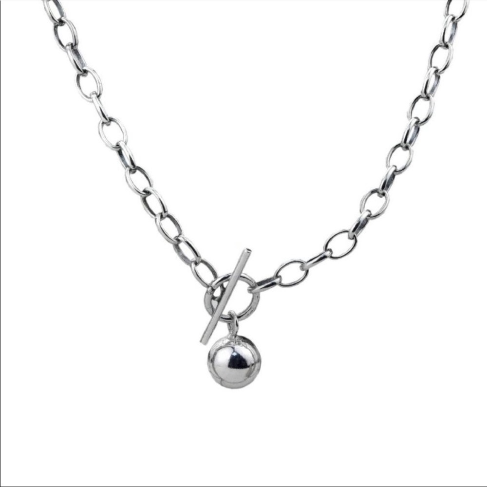 NEW 925 STERLING SILVER TOGGLE LINK NECKLACE - Picture 4 of 7